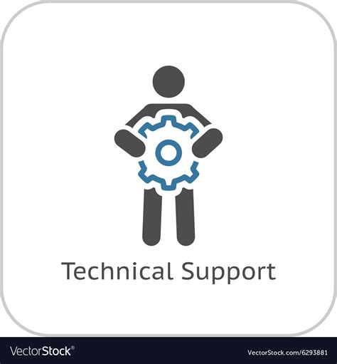 Technical support icon flat design Royalty Free Vector Image