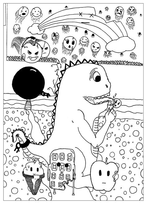 Doodle art free to color for children - Doodle Art Kids Coloring Pages