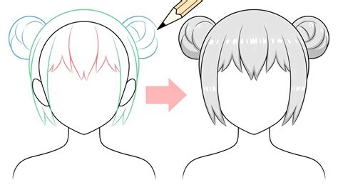 How to Draw Anime Hair Buns Step by Step - YouTube