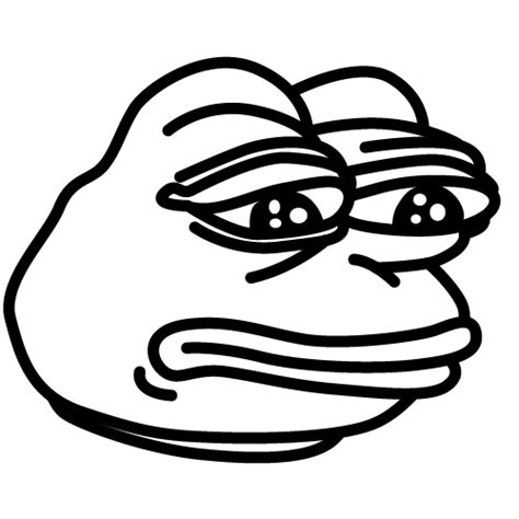 Black and White Sad Pepe transparent PNG - StickPNG