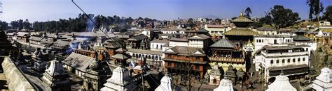 Panorama of the Pashupatinath Temple and buildings in Kathmandu, Nepal ...