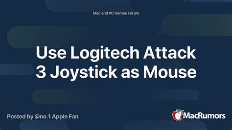 Use Logitech Attack 3 Joystick as Mouse | MacRumors Forums