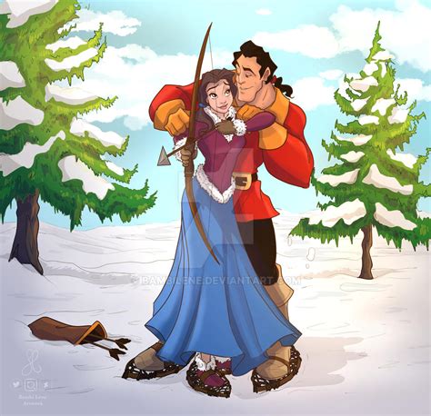 Belle and Gaston commission by BambiLene on DeviantArt