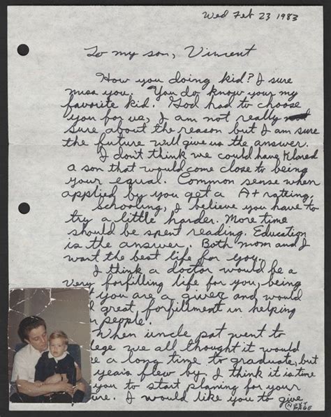 Lot Detail - Mobster Anthony Spilotro Handwritten Letter to Son Vincent