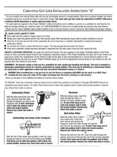 CABLE STYLE GUN LOCK INSTALLATION INSTRUCTIONS “A” / cable-style-gun ...