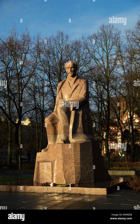 Rainis monument in Riga, Latvia. Rainis was the pseudonym of Jānis ...