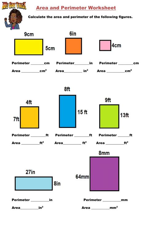 Area Perimeter And Volume Worksheets Grade 8