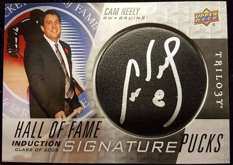 Hall of Fame Signature Pucks Cam Neely - Checklistcenter.com