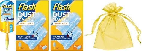 Flash Dust Magnet XL (Handle Extendable to 90cm), Duster Starter Kit Handle & Refills x 2 ...