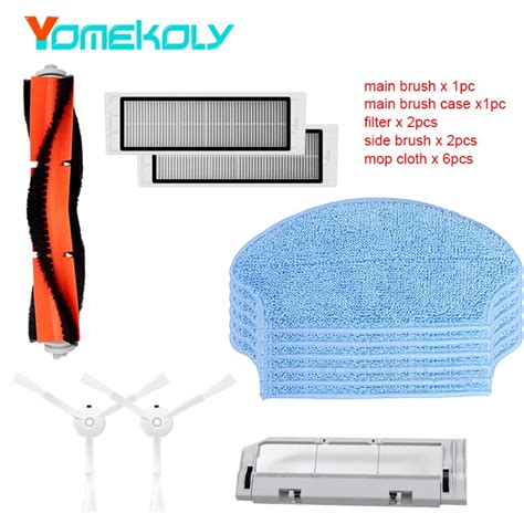 Vacuum Cleaner Accessories for Xiaomi Mi Robot 1 Cleaner 2PCS HEPA Filter 2PCS Side Brush 6PCS ...