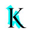 Letter k in gothic style alphabet symbol Vector Image