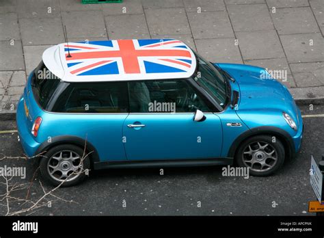 Mini Cooper with Union Jack painted roof Stock Photo, Royalty Free Image: 15750366 - Alamy