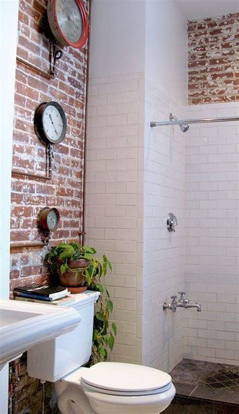 36 Modern Bathroom Design Ideas With Exposed Brick Tiles | Brick tiles ...