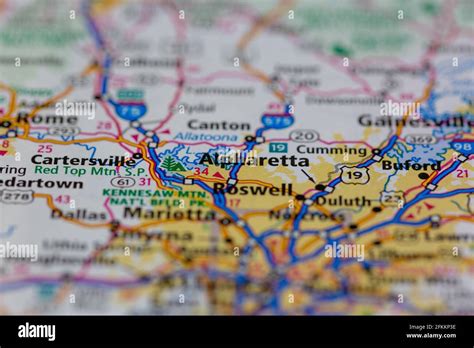 Alpharetta on a map hi-res stock photography and images - Alamy