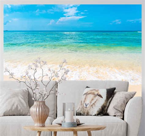 Clear ocean waves under the sea wall mural - TenStickers