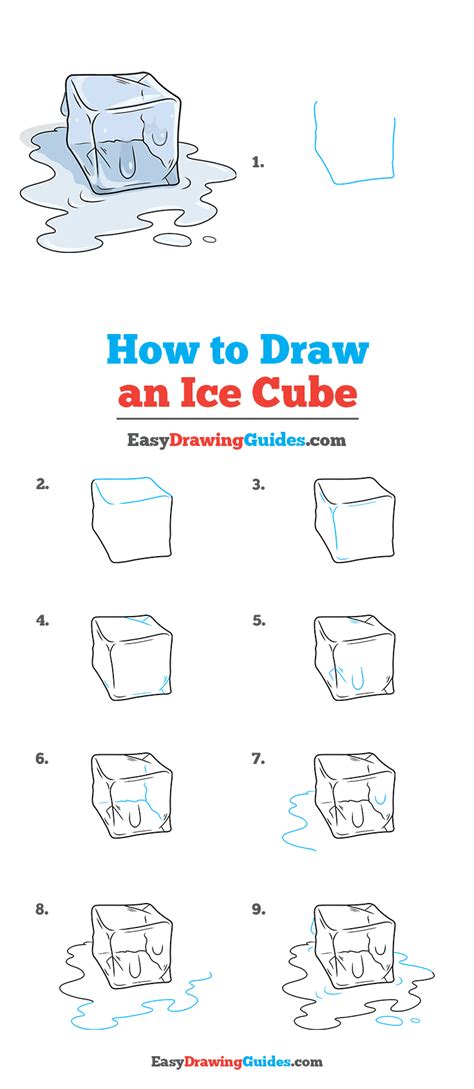 How to Draw an Ice Cube - Really Easy Drawing Tutorial | Easy drawings, Ice cube, Ice drawing