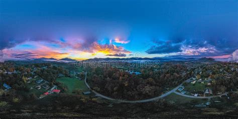 360 Degree View of Canton North Carolina at Sunrise Stock Image - Image of night, mountain ...