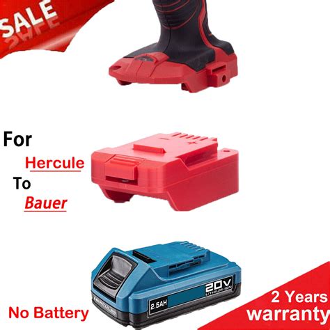 New Adapter For Hercules 20V Li-ion Battery to for Bauer 20V Cordless ...