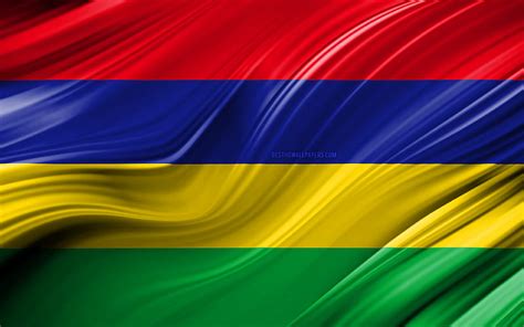 Mauritius flag, African countries, 3D waves, Flag of Mauritius ...