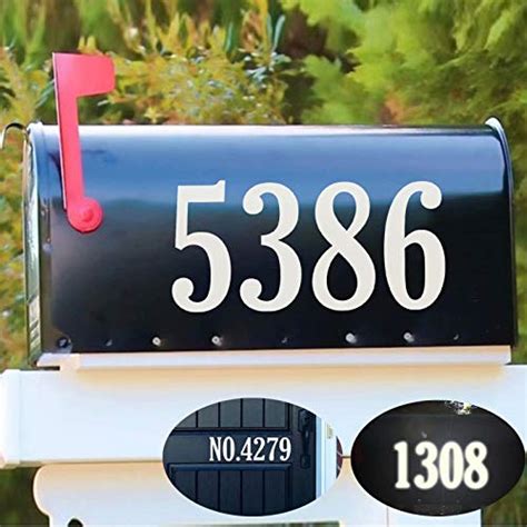 Reflective White 6" Mailbox Numbers Sticker Decal Die Cut Rustic Style ...