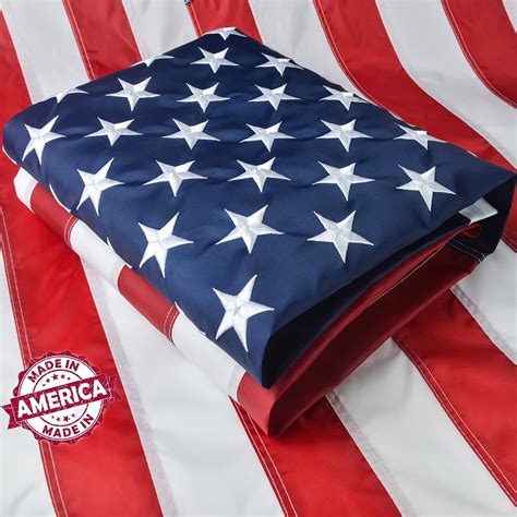 3x5ft High Quality Nylon US Flag, 50 Embroidered Stars, Sewn Stripes, 2 ...