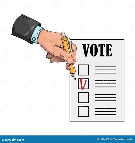 Voting Ballot, Form, List Icon. Vector Illustration of Ballot Paper in Hand Stock Illustration ...