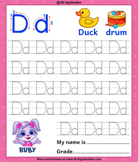 Alphabet Dd Letter | Printable Letter Dd Tracing Worksheets