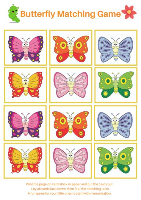 FREE Printable Butterfly Matching Game - Mom. Wife. Busy Life.