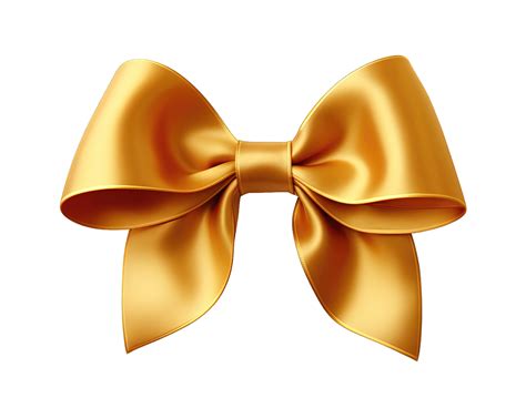 Gold ribbon bow isolated on transparent background. PNG file, cut out ...