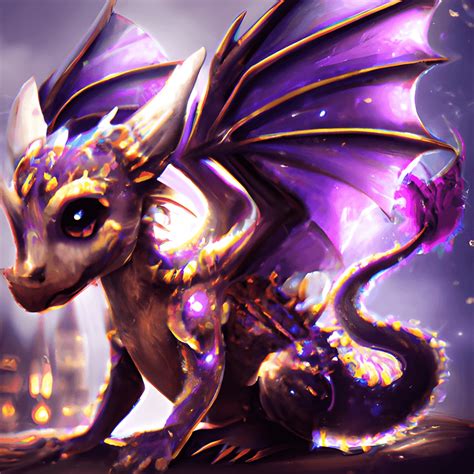 Cute and Adorable Purple Baby Dragon Sitting and · Creative Fabrica