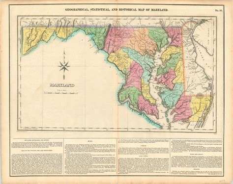 Geographical, Statistical, and Historical Map of Maryland | Curtis Wright Maps