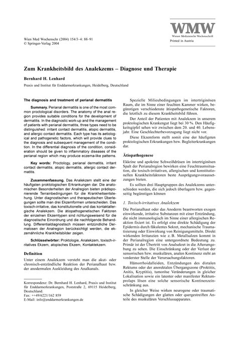 (PDF) [The diagnosis and treatment of perianal dermatitis]