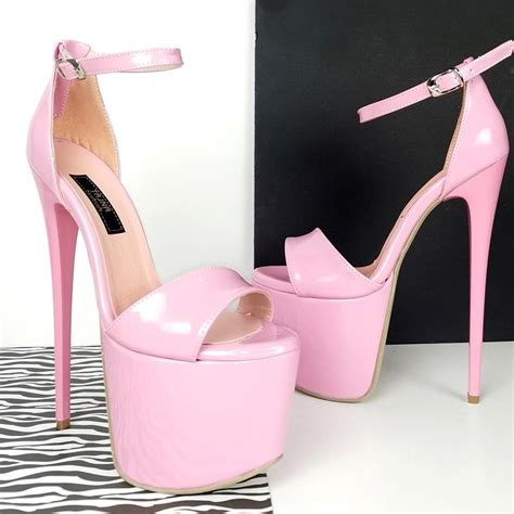 Light Pink Patent High Heel Sandals | Patent high heels, High heel ...