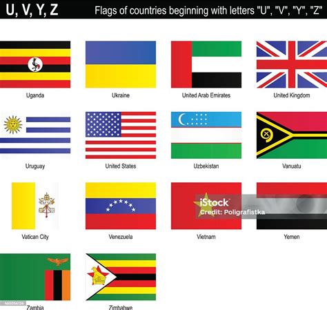 Flags Of Countries U V Y Z Stock Illustration - Download Image Now ...