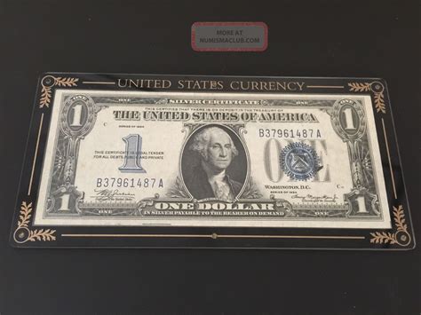 1934 $1 Dollar Bill Silver Certificate Amost Uncirculated