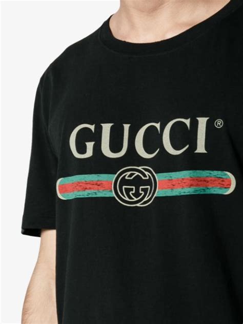 Gucci Washed Fake Logo T Shirt - Farfetch