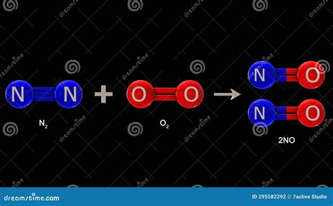 Nitric Oxide Molecular Structure 3d, Flat Model, Nitrogen Monoxide ...