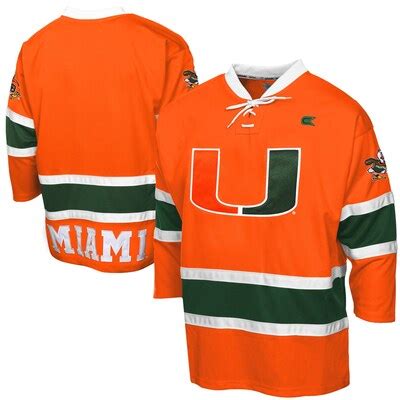 Miami Hurricanes Face Off Hockey Jersey - Orange - Fanatics.com