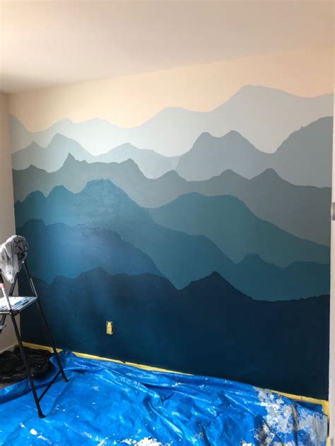 Mountain Wall Painting, Mountain Wall Mural, Wall Painting Art, Bedroom Wall Paint, Bedroom ...