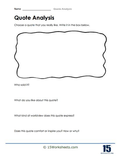 Quote Analysis Worksheets - 15 Worksheets.com