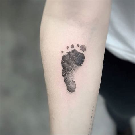 Baby Footprint Tattoo, Birth Date Tattoo, Mom Tattoo, Baby Temporary ...