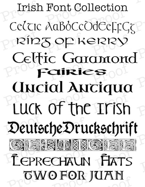 Irish Fonts Collection Great for Use With Cricut Silhouette - Etsy