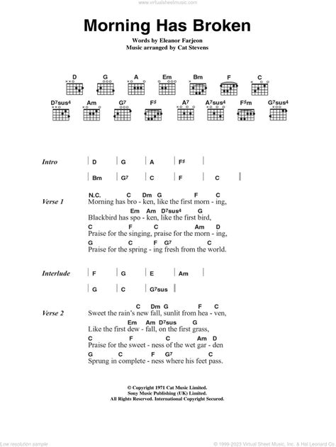 Morning Has Broken Guitar Chords - Sheet and Chords Collection