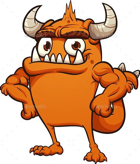 Proud Orange Monster | Cute monsters drawings, Cartoon monsters, Vector ...