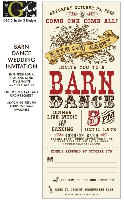 VINTAGE BARN DANCE Wedding Invitation