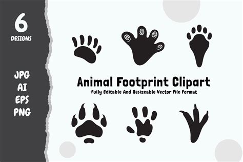 Animal Footprint Clipart Bundle 21950155 Vector Art at Vecteezy