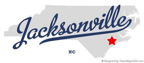 Map of Jacksonville, NC, North Carolina