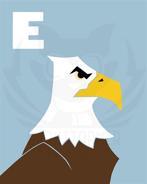 Alphabet Letter E Eagle Custom Colors Bald Eagle - Etsy