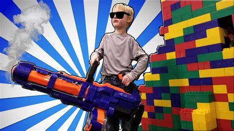 2 Story LEGO FORT Nerf Battle - Parents vs Kids - YouTube