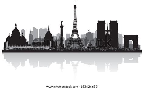 Paris France City Skyline Vector Silhouette Stock Vector (Royalty Free ...